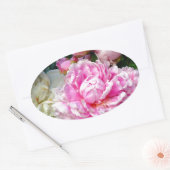 Rosa und weiße Erdnüsse Ovaler Aufkleber (Umschlag)