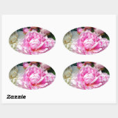 Rosa und weiße Erdnüsse Ovaler Aufkleber (Blatt)