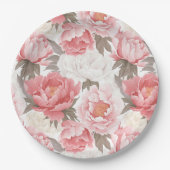 Rosa und weiße Erdnüsse Pappteller (Vorderseite)