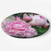 Rosa und weiße Erdnüsse Pappteller (Schrägansicht)