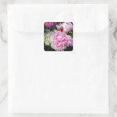 Rosa und weiße Erdnüsse Quadratischer Aufkleber (Tasche)