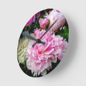 Rosa und weiße Erdnüsse Runde Wanduhr (Winkel)