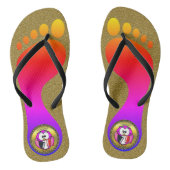 Rosa und weiße Eule, die Schulbücher und Gold halt Badesandalen (Fußbett)