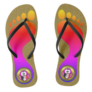 Rosa und weiße Eule, die Schulbücher und Gold halt Badesandalen