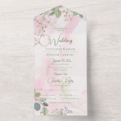 Rosa und weiße Farbe Boho Blumendüster Abendessen All In One Einladung (Innen Boden)