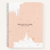 Rosa und weiße Farben Pinselstrich Notizblock (Vorderseite)