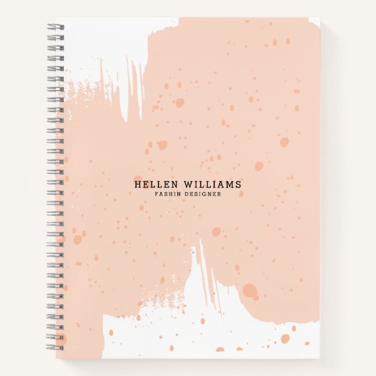 Rosa und weiße Farben Pinselstrich Notizblock (Vorderseite)