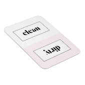 Rosa und weiße, feine, stencil Typografie Geschirr Magnet (Rechte Seite)