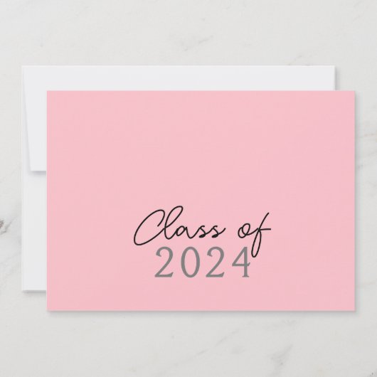 Rosa und weiße Filmstreifen 6 Foto Abschluss Einladung (Rückseite)