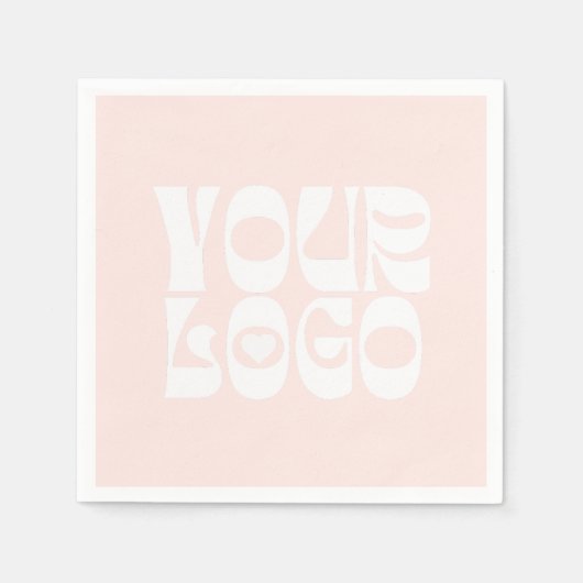 Rosa und weiße Firmenlogos Napoleon Serviette (Vorderseite)