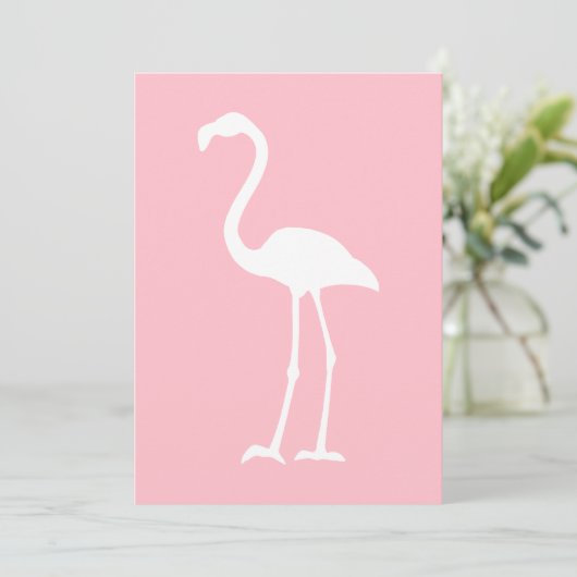 Rosa und weiße Flamingo Einladung (Stehend Vorderseite)