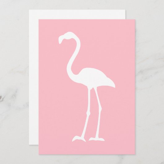 Rosa und weiße Flamingo Einladung (Vorne/Hinten)