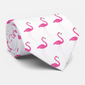 Rosa und weiße Flamingo-Krawatte Krawatte (Gerollt)