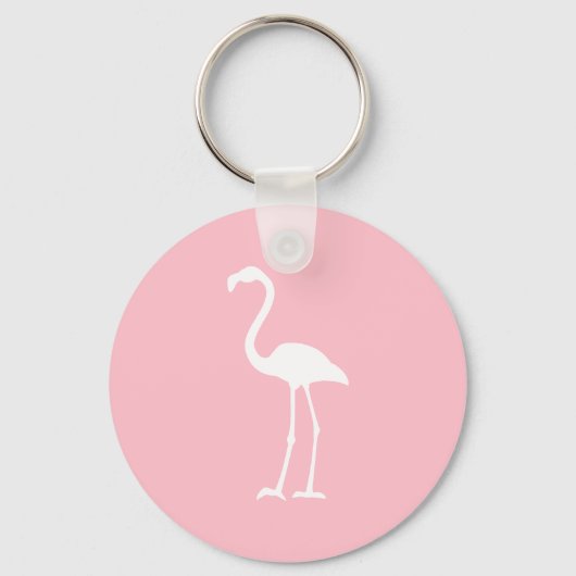 Rosa und weiße Flamingo Schlüsselanhänger (Vorderseite)
