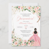 Rosa und weiße Flora Einladung (Vorderseite)