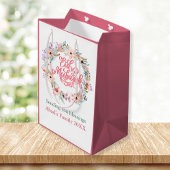 Rosa und weiße Flora Mubarak Geschenktasche Mittlere Geschenktüte