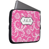 Rosa und weiße, florale Damaskus Laptopschutzhülle (Vorne Rechts)