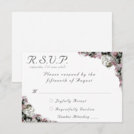 Rosa und weiße florale katholische Hochzeitskarte RSVP Karte