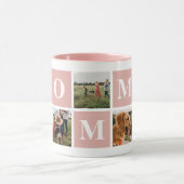 Rosa und weiße Fotocollage Mommy Tasse (Zentrum)