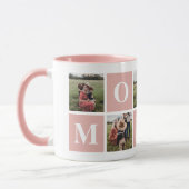 Rosa und weiße Fotocollage Mommy Tasse (Links)