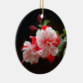 Rosa und weiße Fuchsien Keramik Ornament (Rechts)
