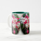 Rosa und weiße Fuschia-Tasse Zweifarbige Tasse (Vorderseite Links)