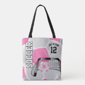 Rosa und weiße Fußball Tasche (Rückseite)