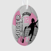 Rosa und weiße Fußballee Ornament (Vorderseite)