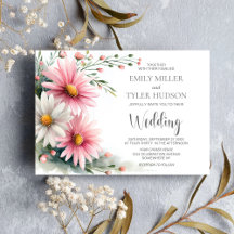 Rosa und weiße Gänseblümchen-Hochzeit