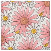 Rosa und weiße Gänseblümchen-Muster Stoff (Nahaufnahme)