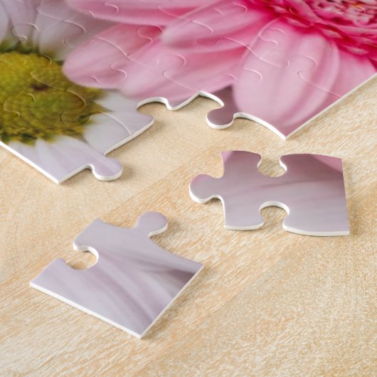 Rosa und weiße Gänseblümchen Puzzle (Seite)