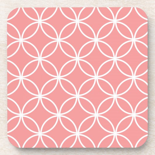 rosa und weiße geometrische Konstruktionsüberschne Getränkeuntersetzer (Vorderseite)