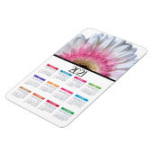 Rosa und Weiße Gerbera Daisy | Kalender 2021 Magnet (Linke Seite)