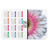 Rosa und Weiße Gerbera Daisy | Kalender 2021 Magnet (Horizontal)