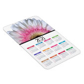 Rosa und Weiße Gerbera Daisy | Kalender 2021 Magnet (Rechte Seite)