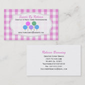 Rosa und weiße Gingham: Candy Business Card Visitenkarte (Vorne/Hinten)