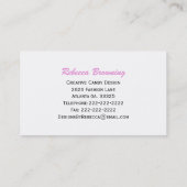 Rosa und weiße Gingham: Candy Business Card Visitenkarte (Rückseite)