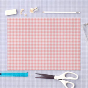 Rosa und weiße Gingham kariert Seidenpapier