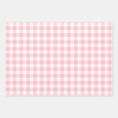Rosa und weiße Gingham-Karos unterschiedlicher Grö Geschenkpapier Set (Vorderseite 2)