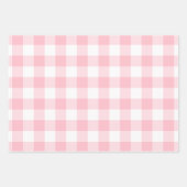 Rosa und weiße Gingham-Karos unterschiedlicher Grö Geschenkpapier Set (Vorderseite)
