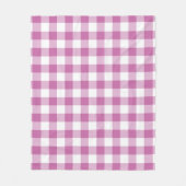 Rosa und weiße Gingham-Muster Fleecedecke (Vorderseite)