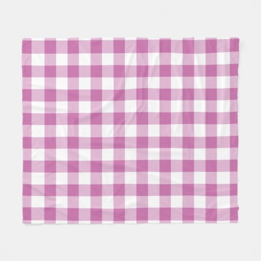 Rosa und weiße Gingham-Muster Fleecedecke (Vorderseite (Horizontal))