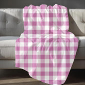 Rosa und weiße Gingham-Muster Fleecedecke