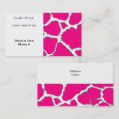 Rosa und weiße Giraffe Muster Visitenkarte (Vorne/Hinten)