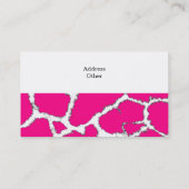 Rosa und weiße Giraffe Muster Visitenkarte (Rückseite)