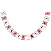 Rosa und weiße Glitzer Dots Herzlichen Glückwunsch Wimpelkette (Alle)
