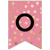 Rosa und weiße Glitzer Dots Herzlichen Glückwunsch Wimpelkette (Zweite Fahne)