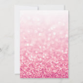 Rosa und Weiße Glitzer Einladung zum Geburtstag (Rückseite)