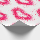 Rosa und weiße glitzernde Graffiti-Herzen Geschenkpapier (Ecke)