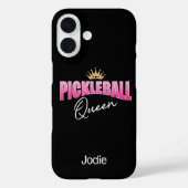 Rosa und weiße Goldkrone Pickleball Queen Case-Mate iPhone Hülle (Rückseite)